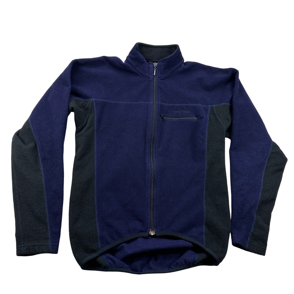 Montbell Fleece Jacket Navy Black Zip Up Outdoor Ski Warm Layer Size M
